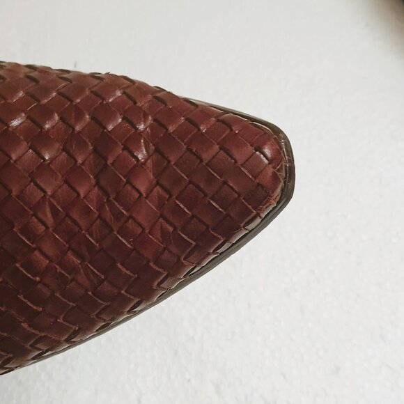 Ipanema Brazil Leather Woven Loafer 7.5 Vintage Brown Slip On Shoe - Picture 9 of 12